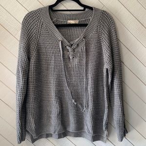 Gray knit sweater